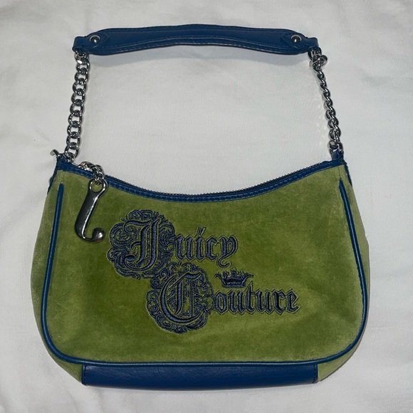 ๐๐Y2K Juicy Couture Green and Navy Shoulder Bag with Original Dust Bag๐๐ - Picture 4 of 16
